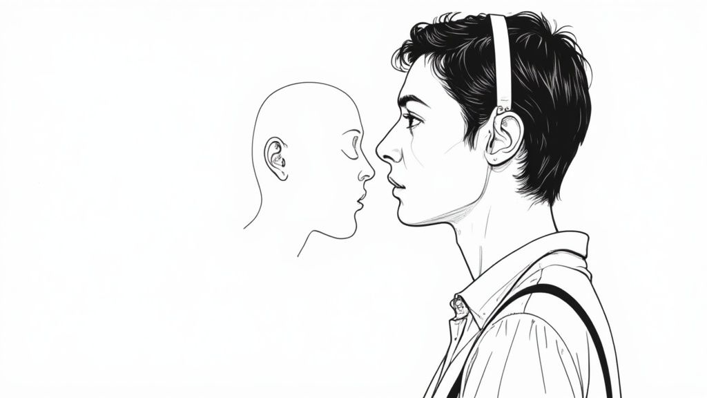 Une paire de bouchons d'oreille sur mesure pour la piscine, moulés à la forme de l'oreille