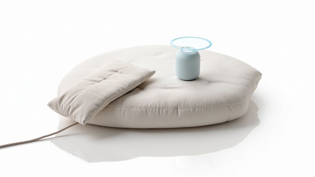 Personne dormant paisiblement sur le côté avec des bouchons d'oreille