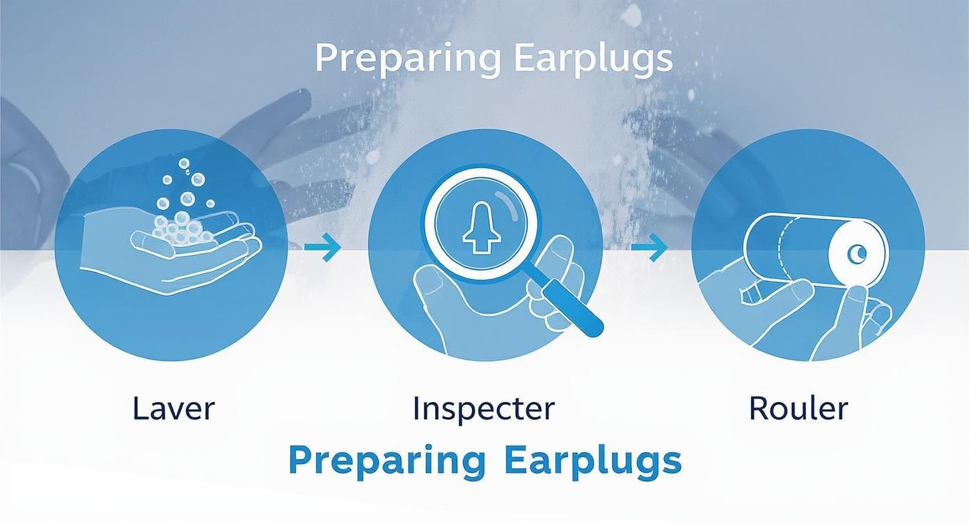 Infographic about comment mettre des bouchons d oreilles