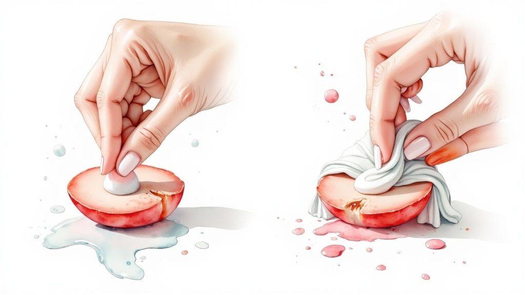 Personne dormant paisiblement sur le côté avec des bouchons d'oreille