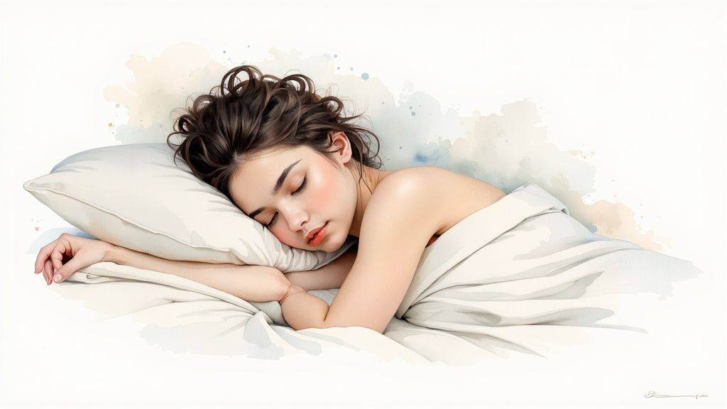 Personne dormant paisiblement grâce à des bouchons d'oreilles