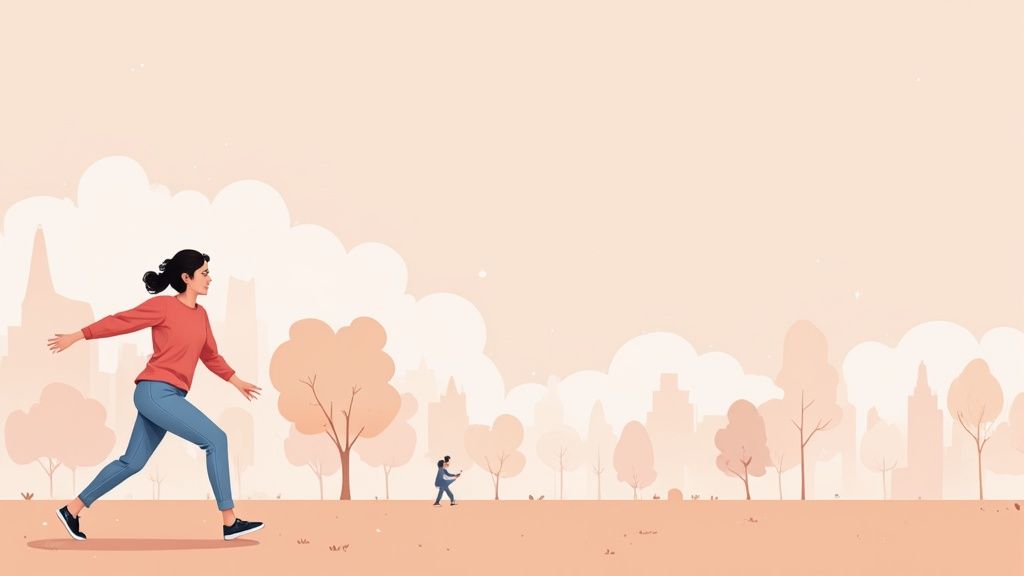 Une personne insérant une boule quies dans son oreille pour trouver le calme