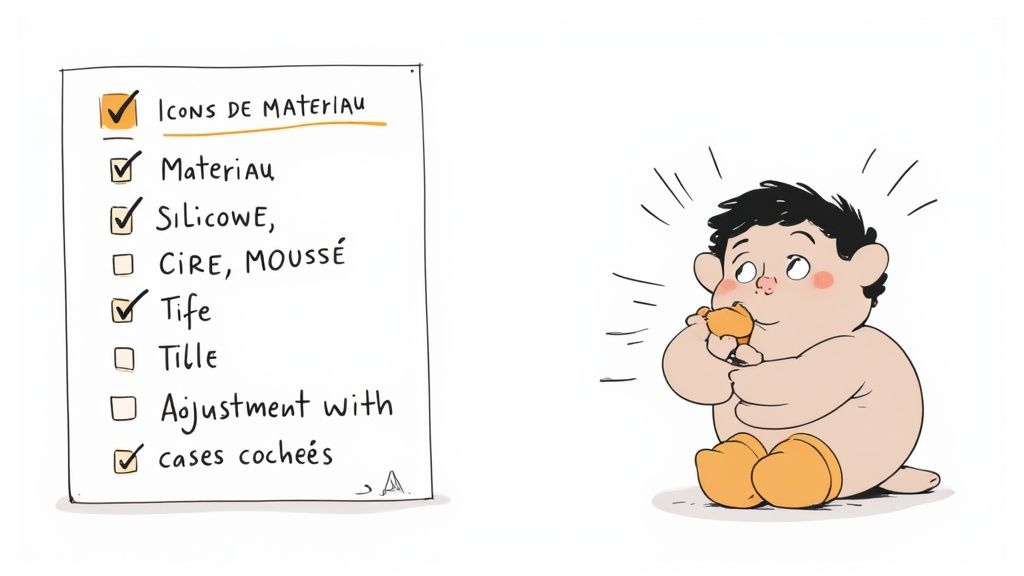 Une personne choisissant des bouchons d'oreille pour la piscine dans un magasin