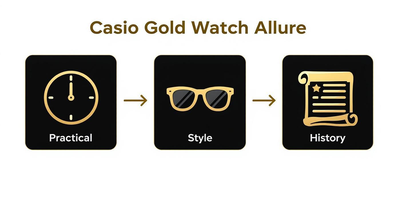 Infographic about casio gold watch