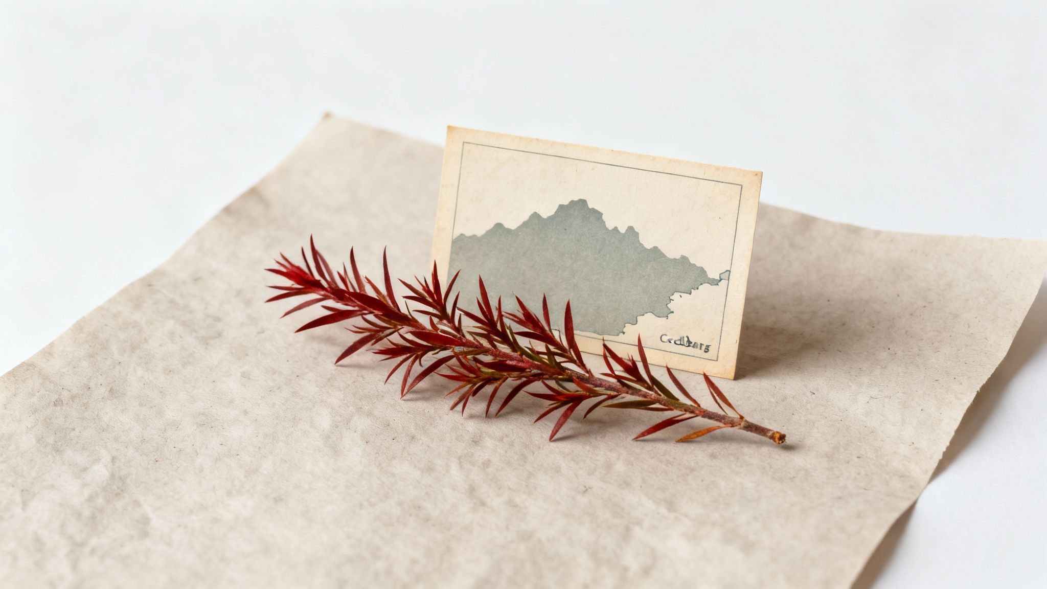 A view of the Cederberg mountains in South Africa, with fynbos vegetation including rooibos plants.