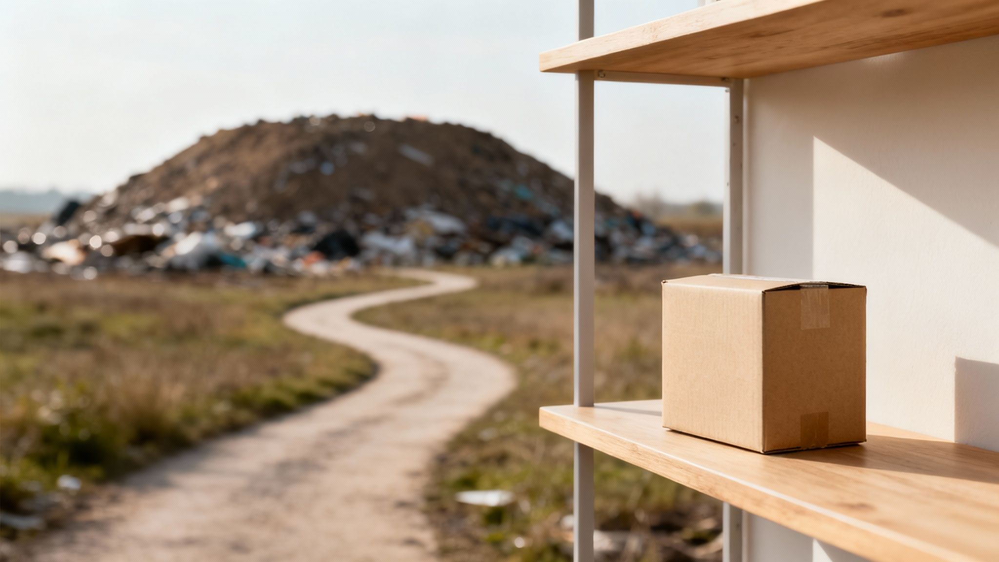 Tea leaves and sustainable packaging materials like cardboard and glass jars.