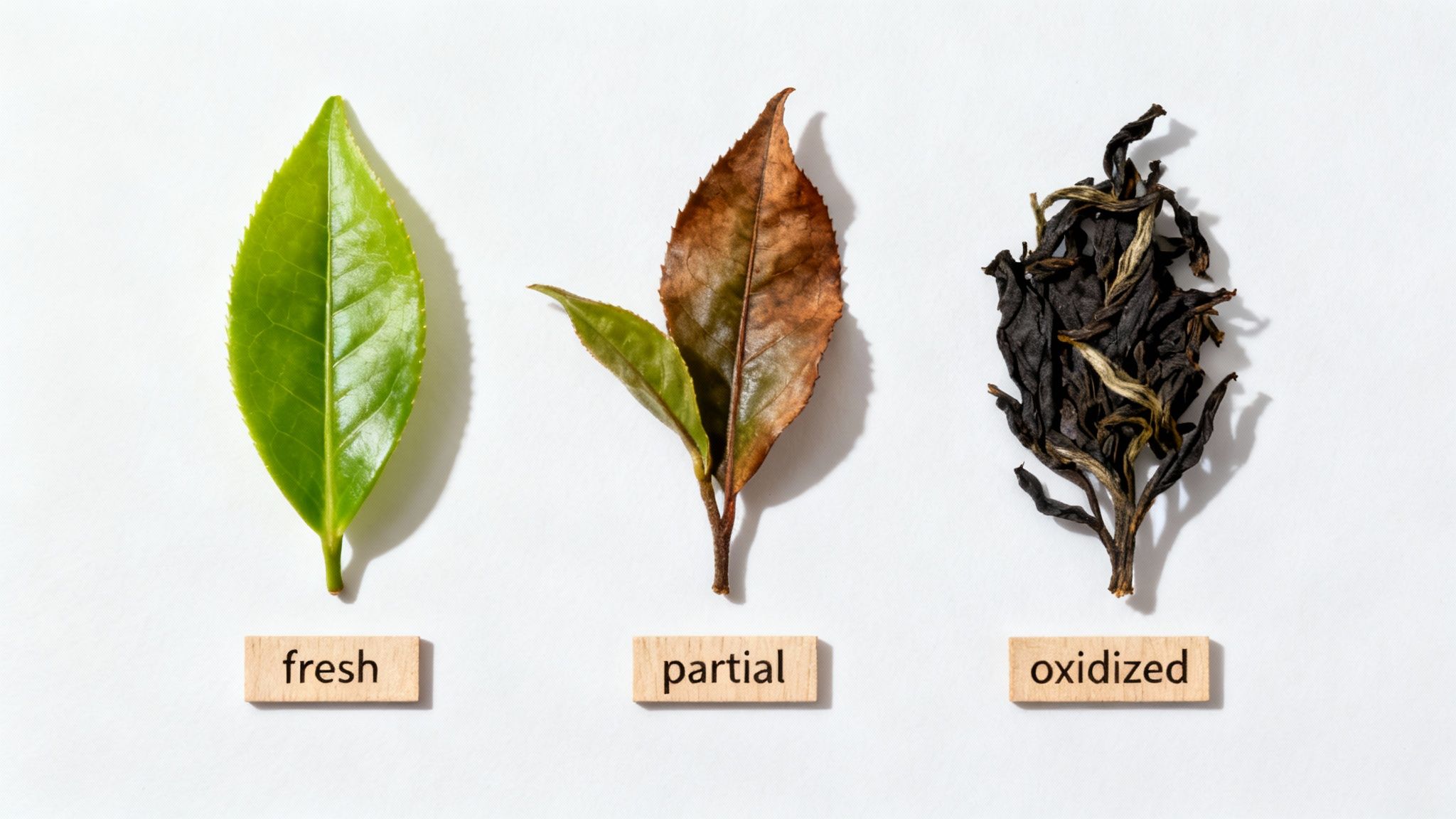 Tea leaves being processed by hand