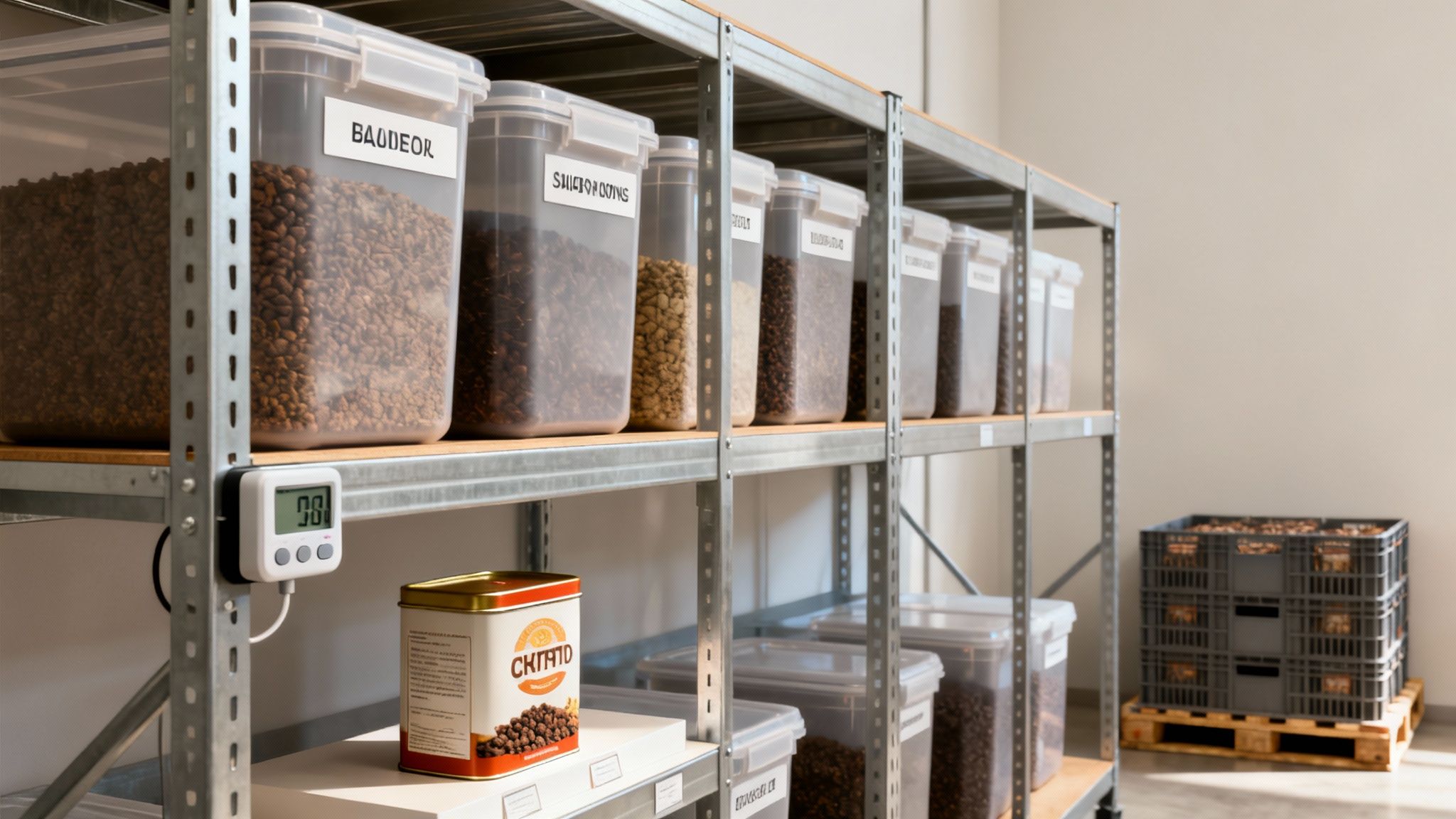 Professional tea storage setup