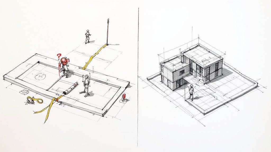 Laser scanner capturing data in a complex industrial facility for a Scan to BIM project.