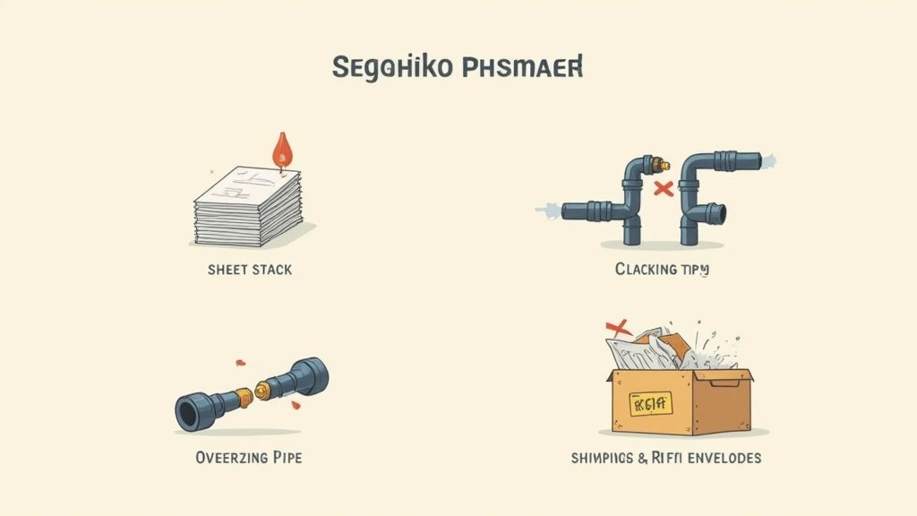 A construction site manager pointing out an issue on a set of blueprints to a foreman.