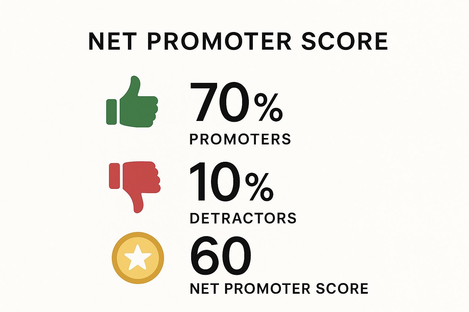 Infographic showing key data about Net Promoter Score (NPS)