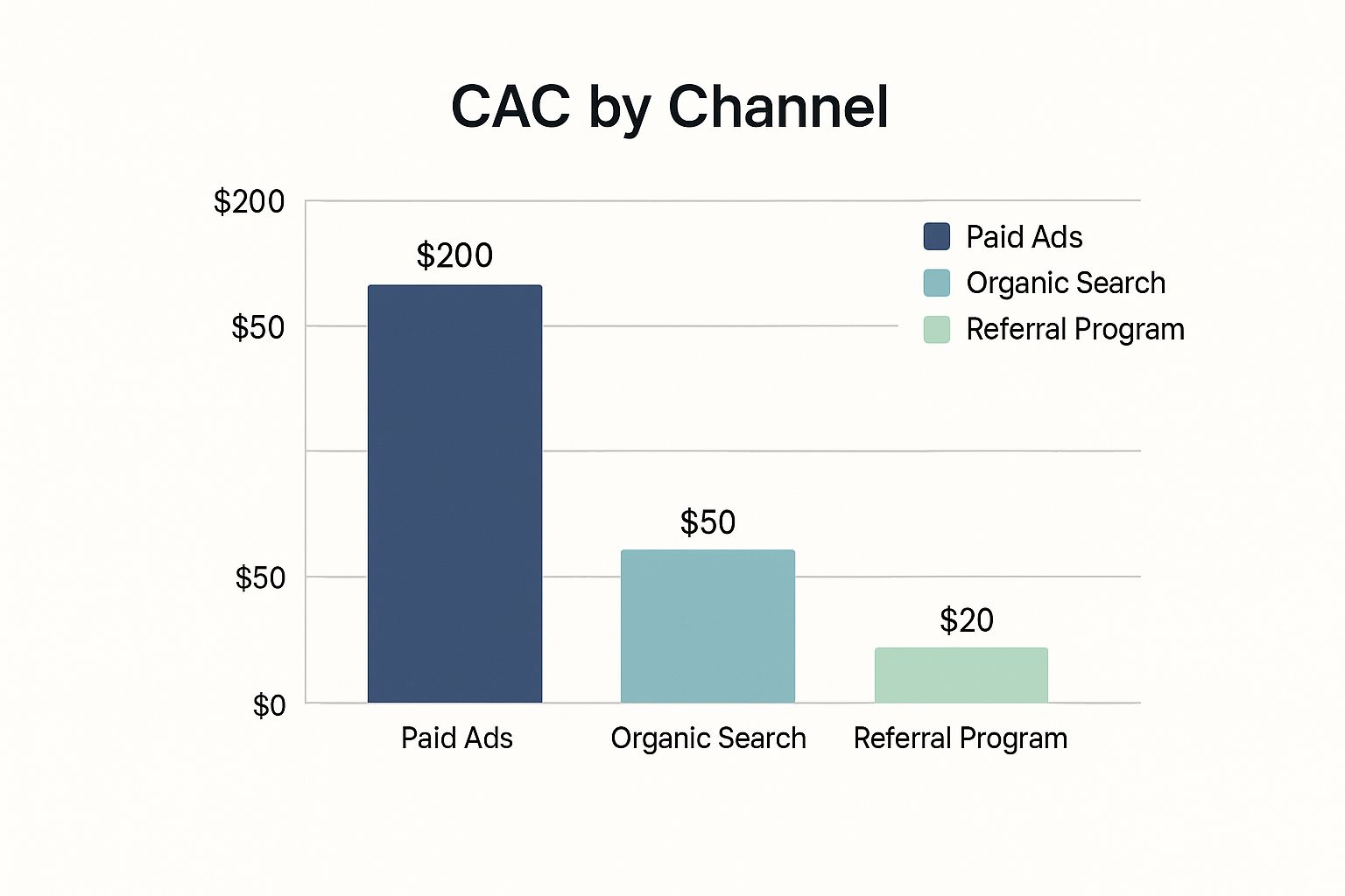 Infographic showing key data about Customer Acquisition Cost (CAC)