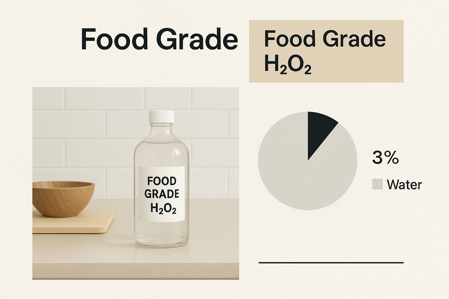 Infographic about food grade hydrogen peroxide