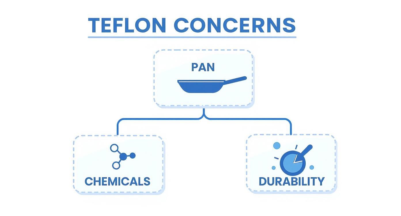 Infographic about non teflon frying pan