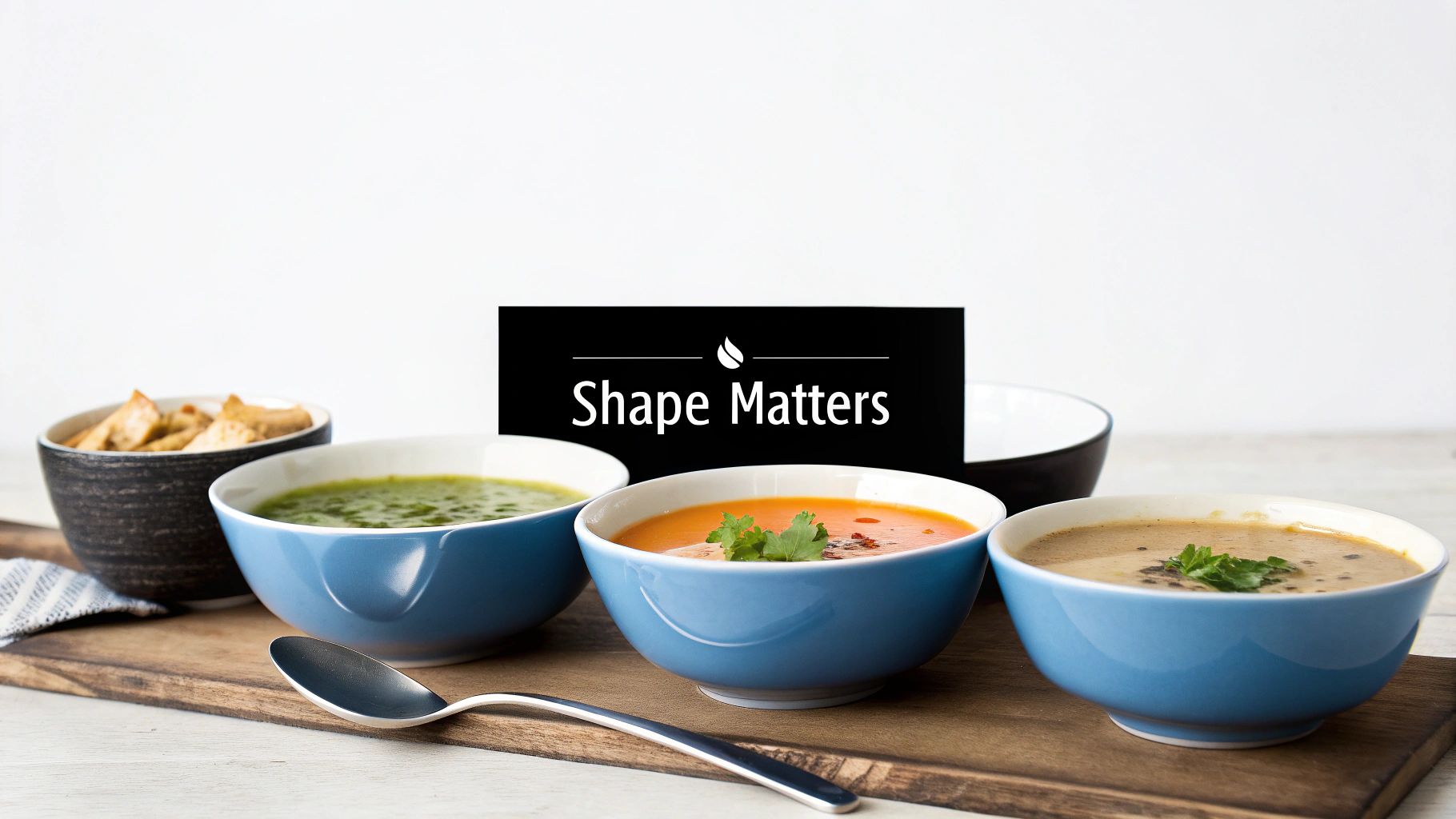 A person pouring soup into a beautifully designed bowl, showcasing its shape and function.