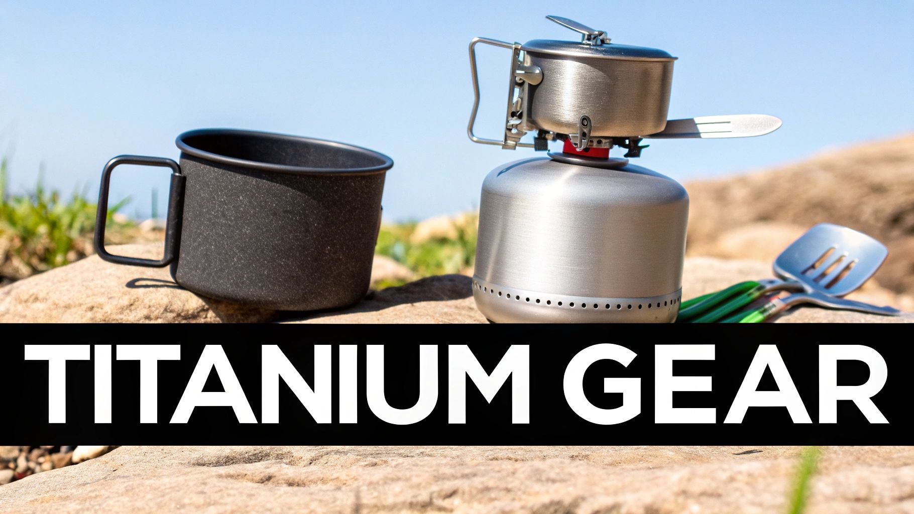 A well-organized campsite with various gadgets like a portable power station, lanterns, and cooking gear.