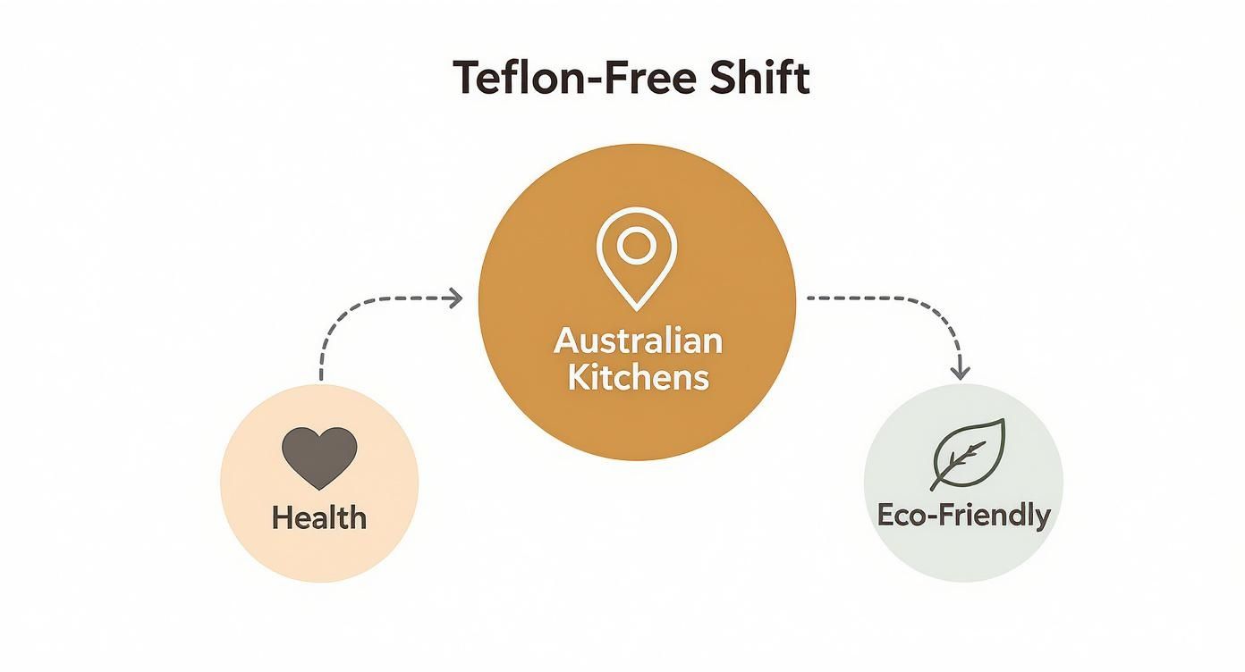 Infographic about non teflon non stick cookware
