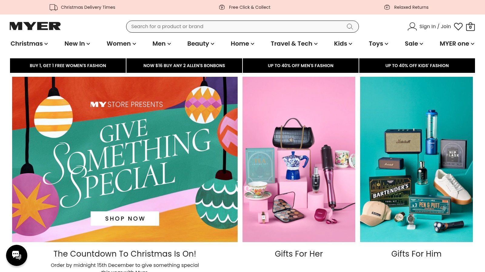 Myer Homepage