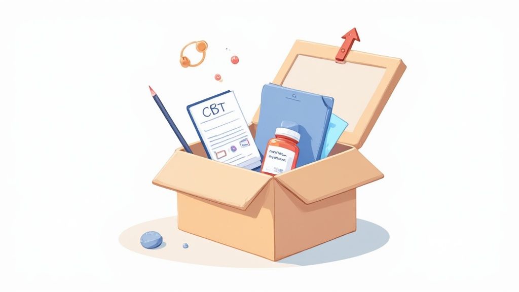 A person holding a document with a plus sign, representing a positive diagnosis and action plan.