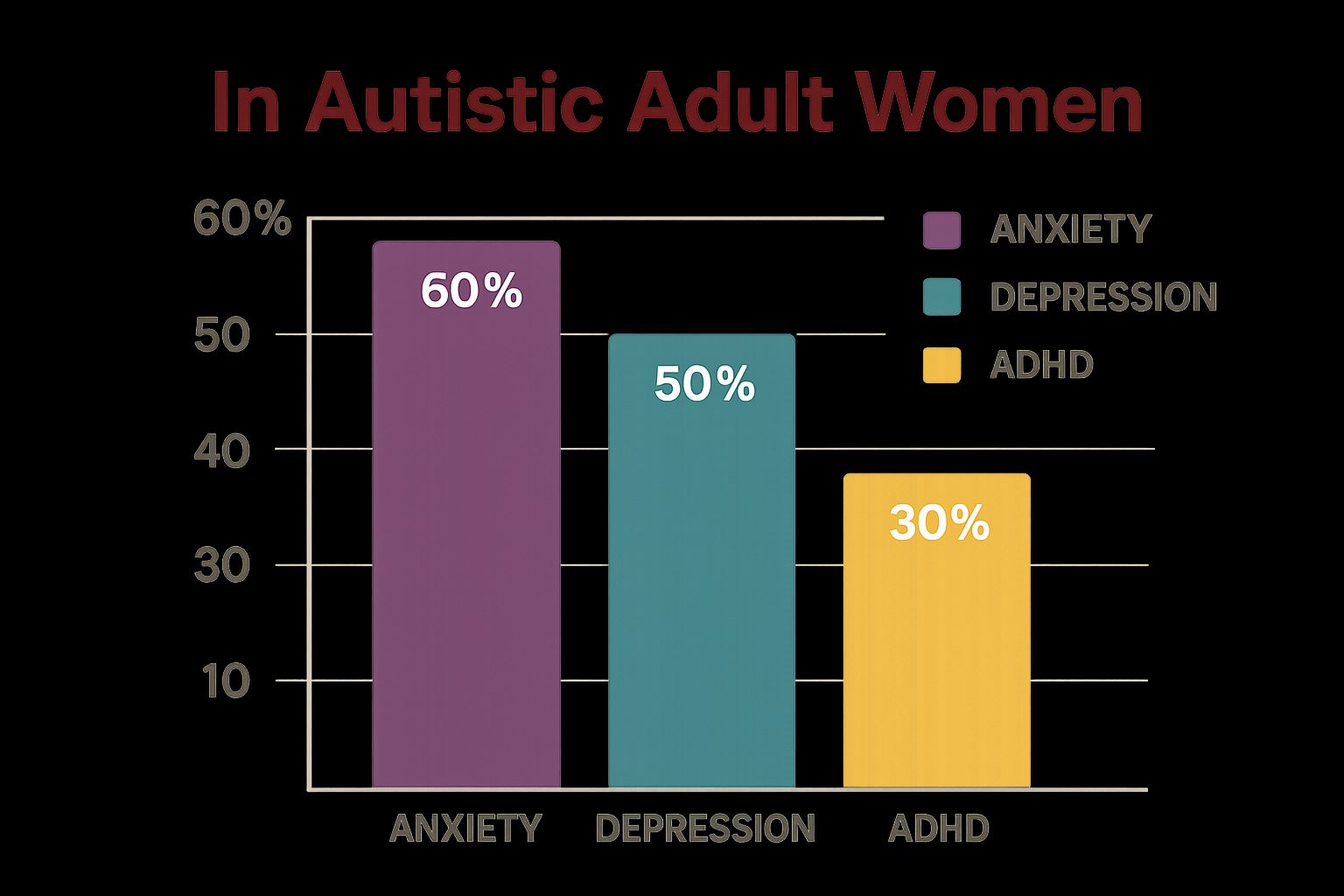 Infographic about autism symptoms in adult women