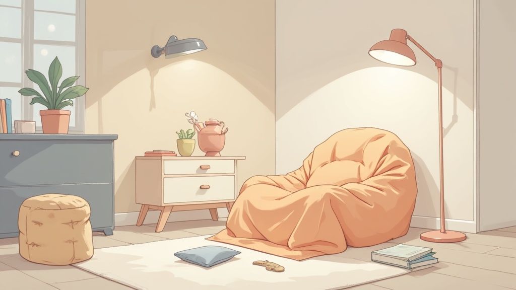 Calming Corner with Weighted Items