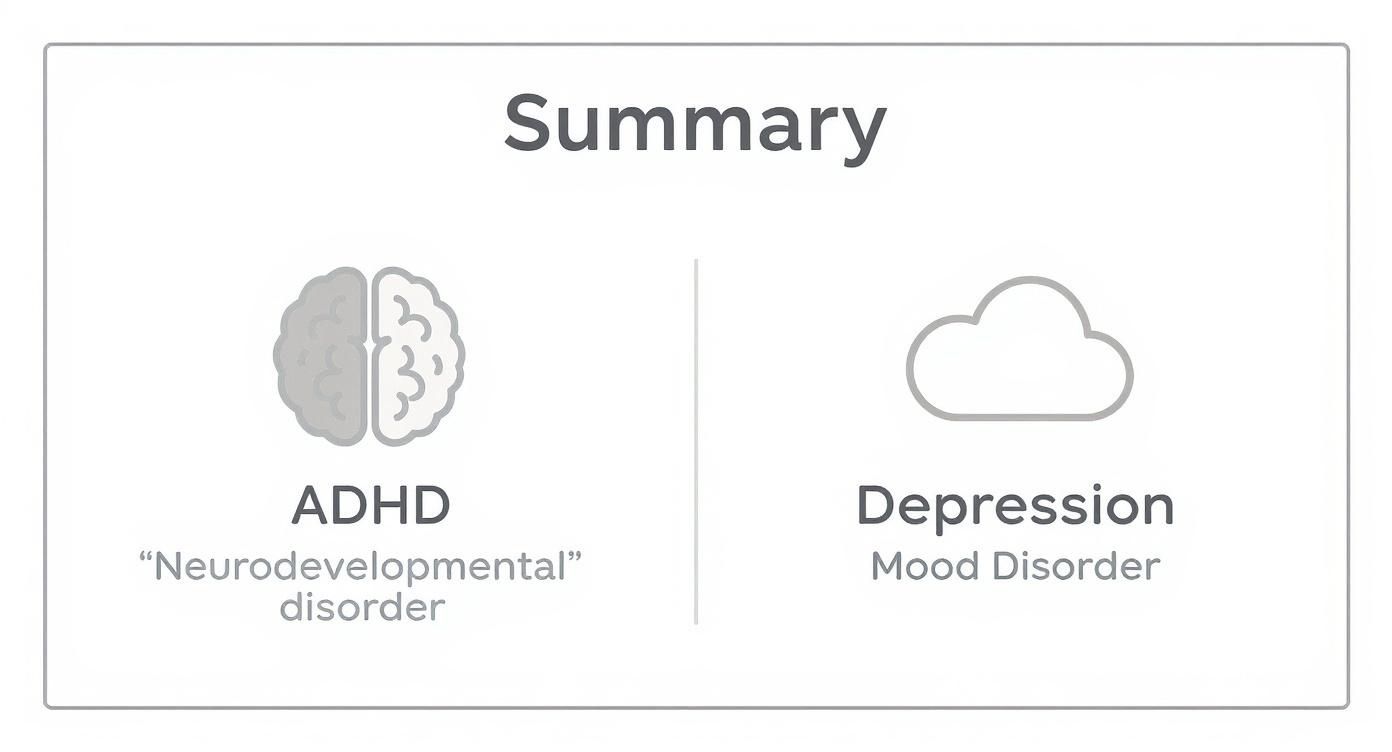 Infographic about adult adhd or depression