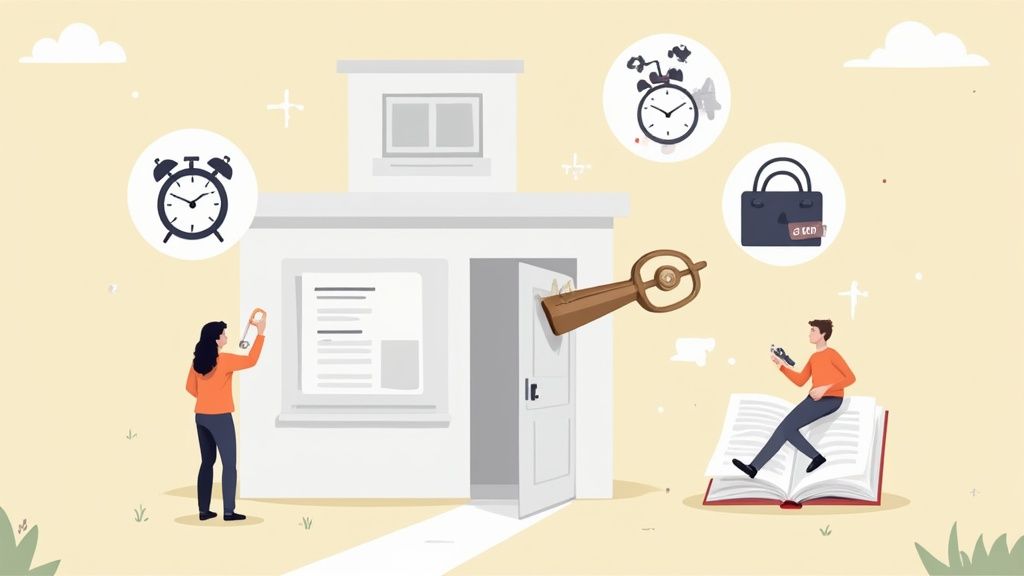 A parent and teacher reviewing a document together, symbolizing the collaboration in creating school accommodation plans.