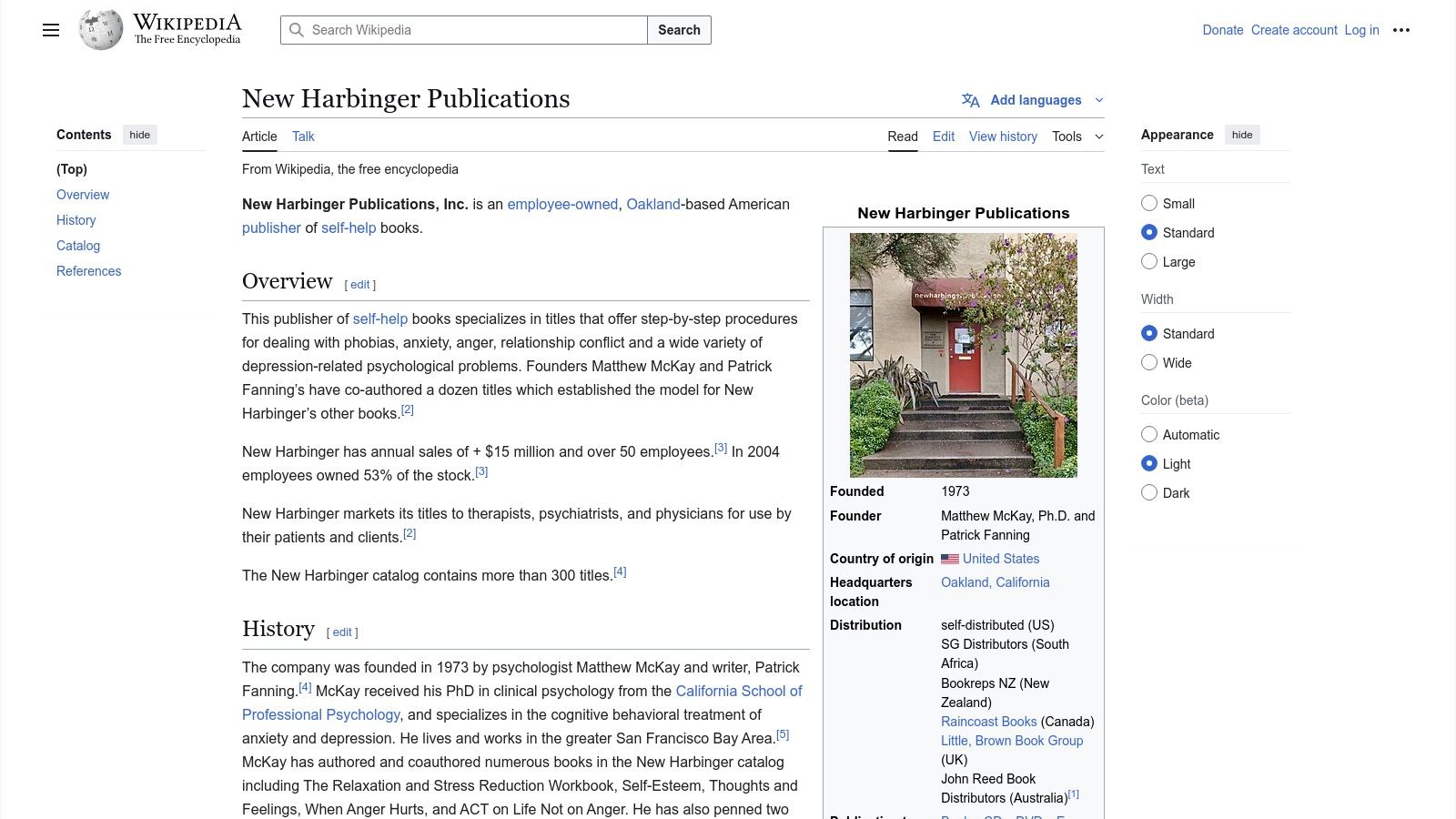 New Harbinger Publications