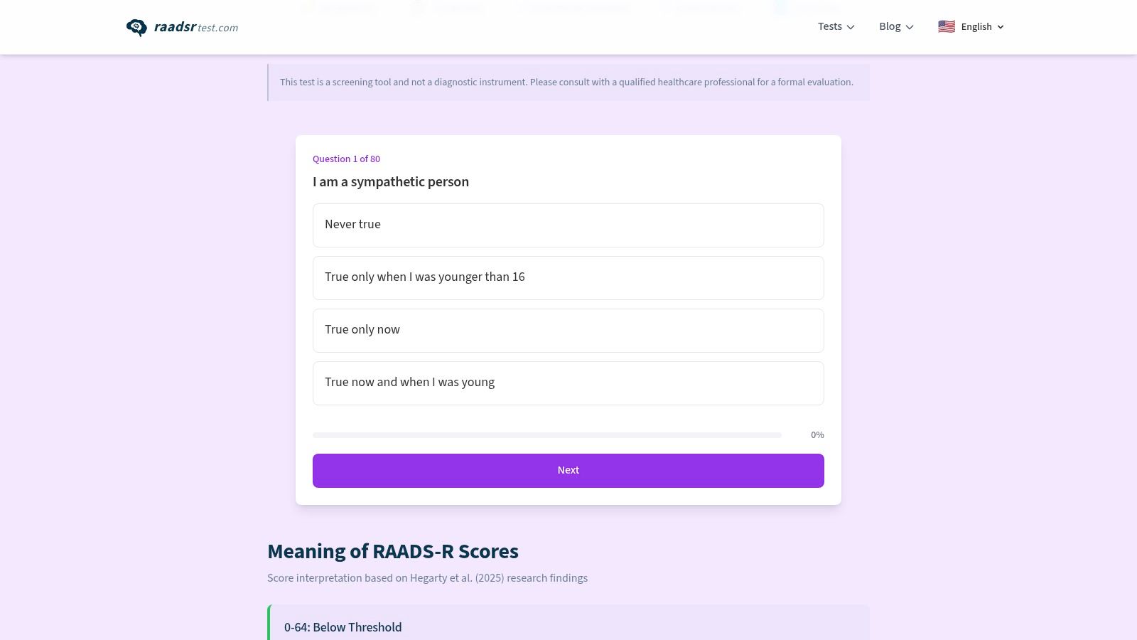 RAADS-R Test (raadsrtest.com)