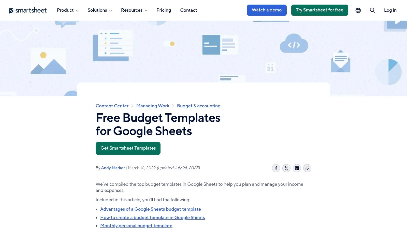 Smartsheet (template download hub)