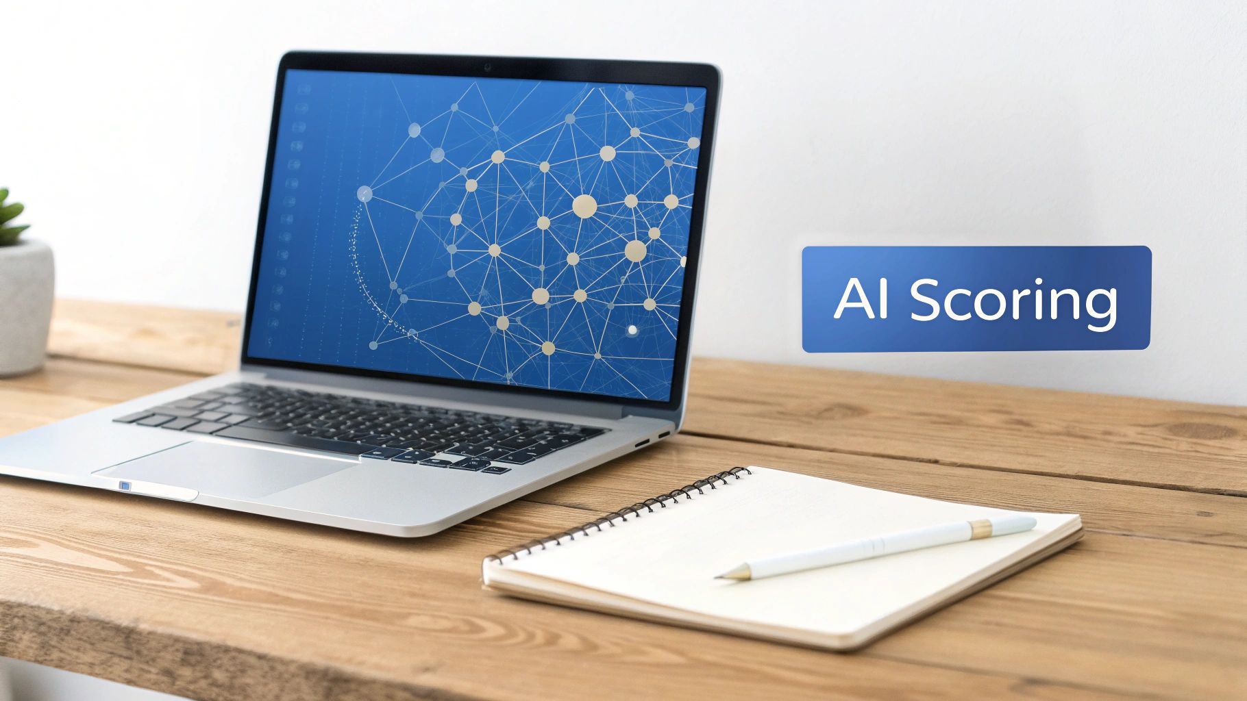 An image illustrating the contrast between a rigid, linear manual process and a dynamic, interconnected AI network.