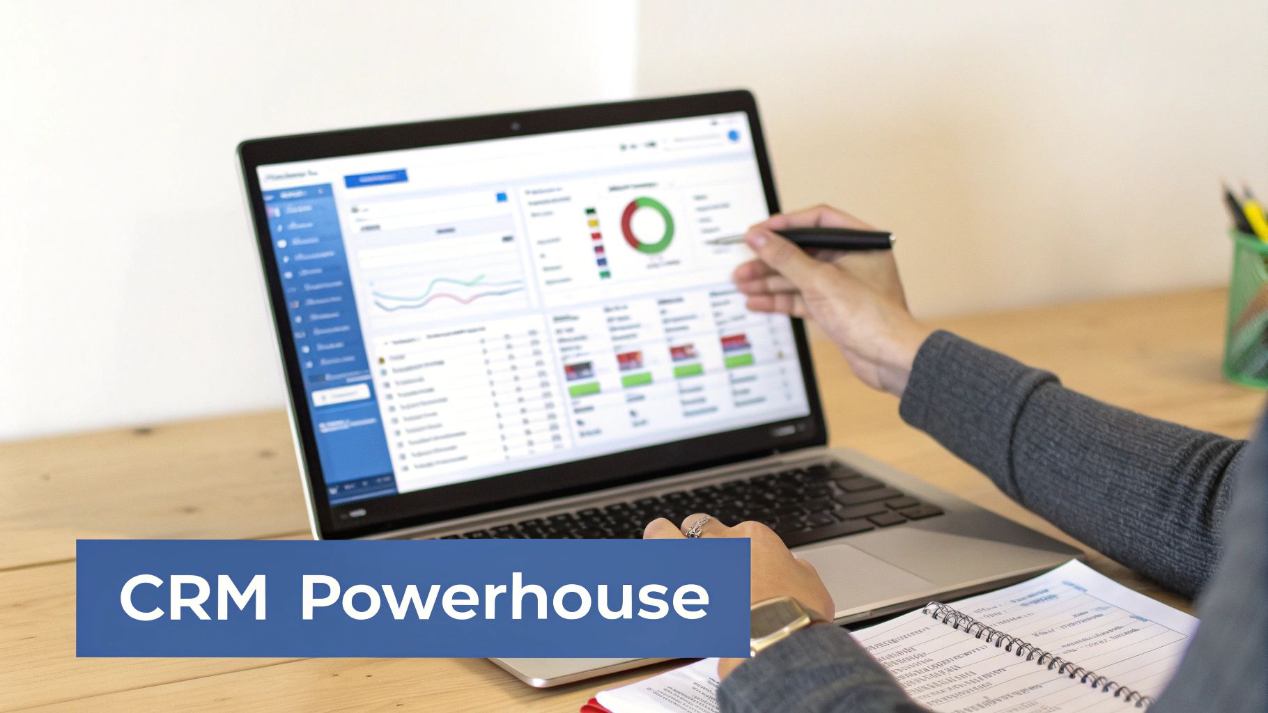 A well-organized CRM dashboard displaying charts and pipeline data, representing a forecasting engine.