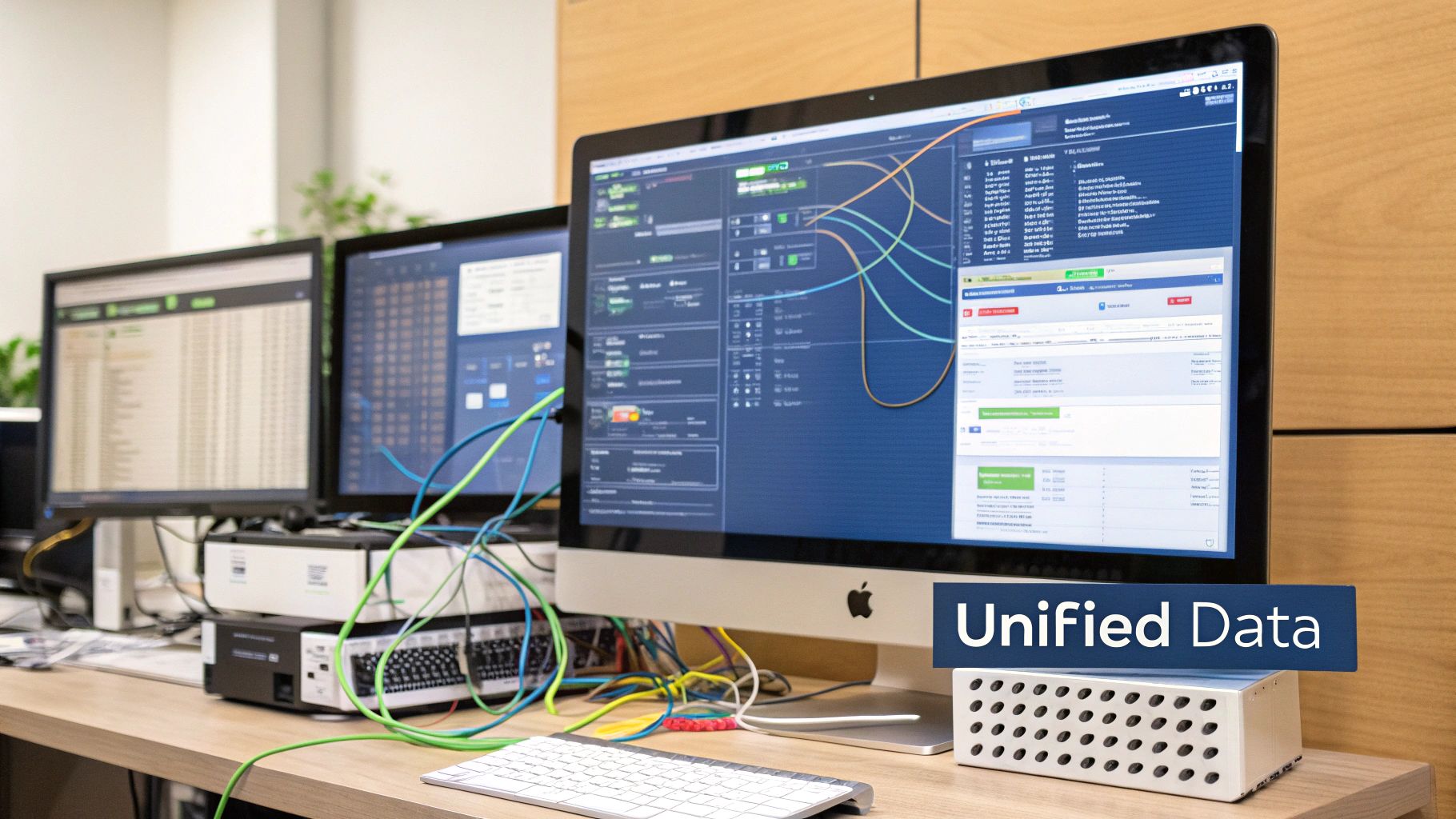 Several gears with technology icons fitting together perfectly, symbolizing MarTech integration.