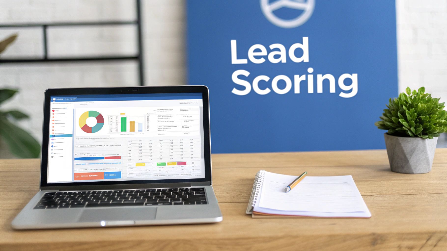 A flowchart illustrating the lead scoring process from lead generation to sales handoff