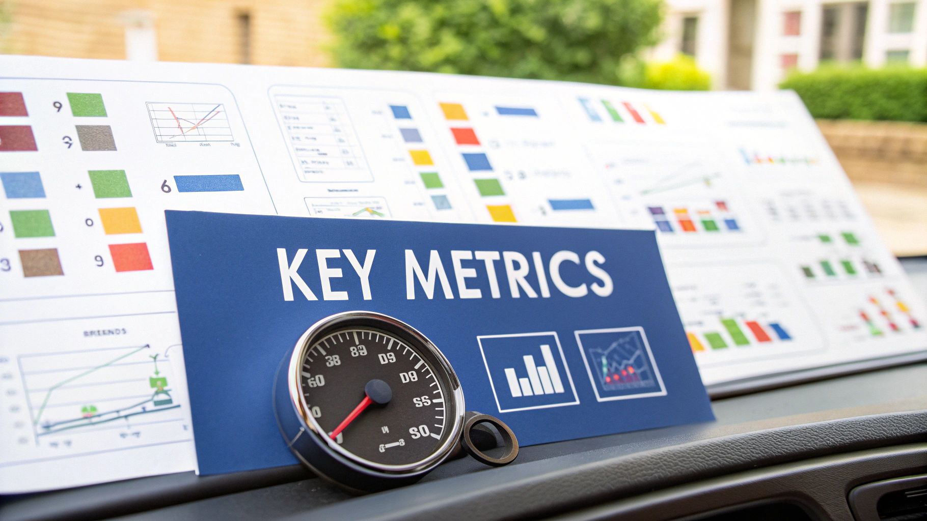 A dashboard showing various performance metrics like deal velocity and conversion rates, illustrating the key indicators for revenue forecasting.