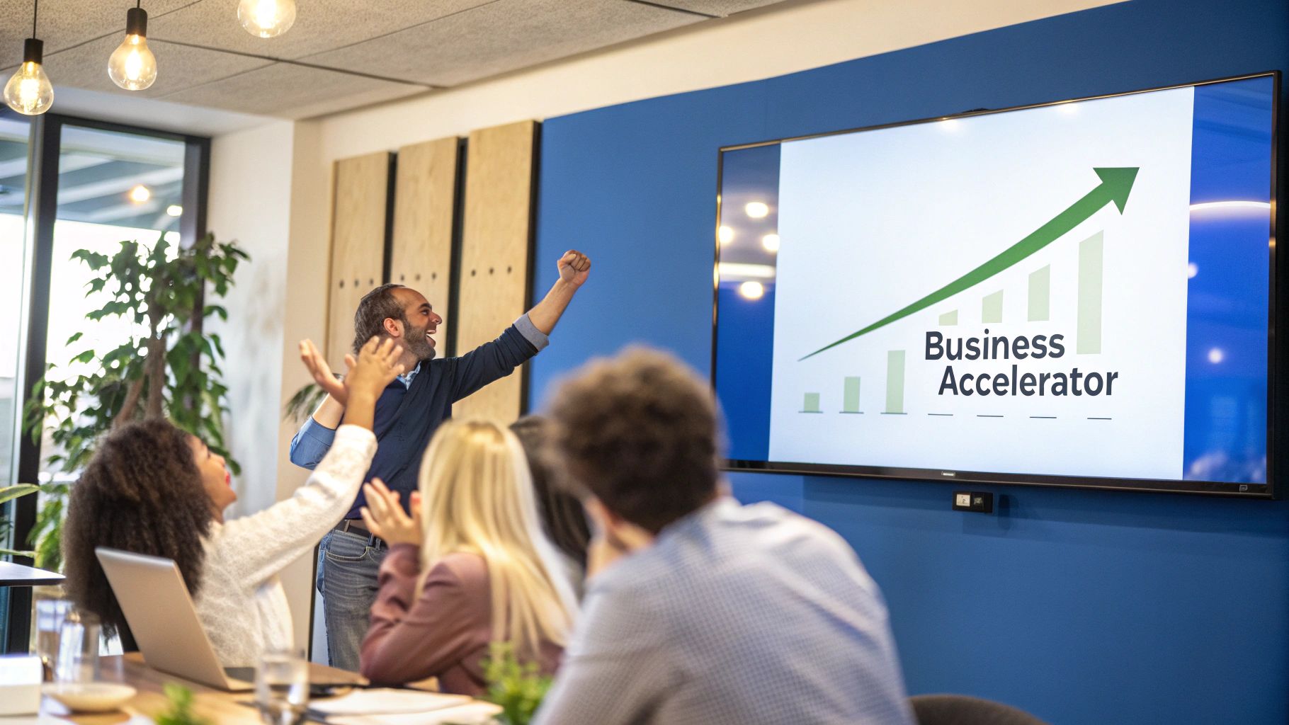 Illustration showing gears and charts connecting, symbolizing the strategic business impact of data synchronization.