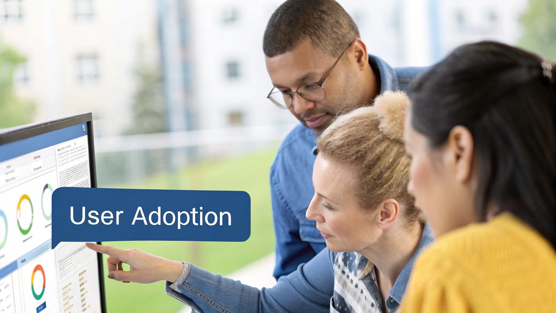 A team celebrating a successful project launch in a modern office.