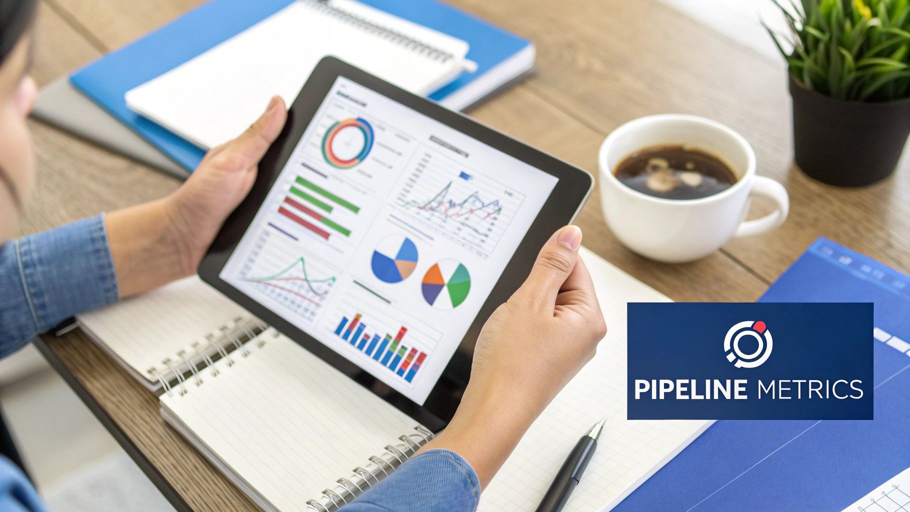 A dashboard showing various sales pipeline health metrics and charts