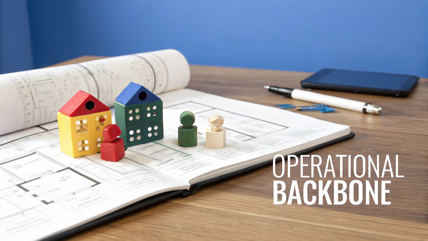 A team collaborating around a dashboard showing charts and graphs, representing a RevOps agency's work.