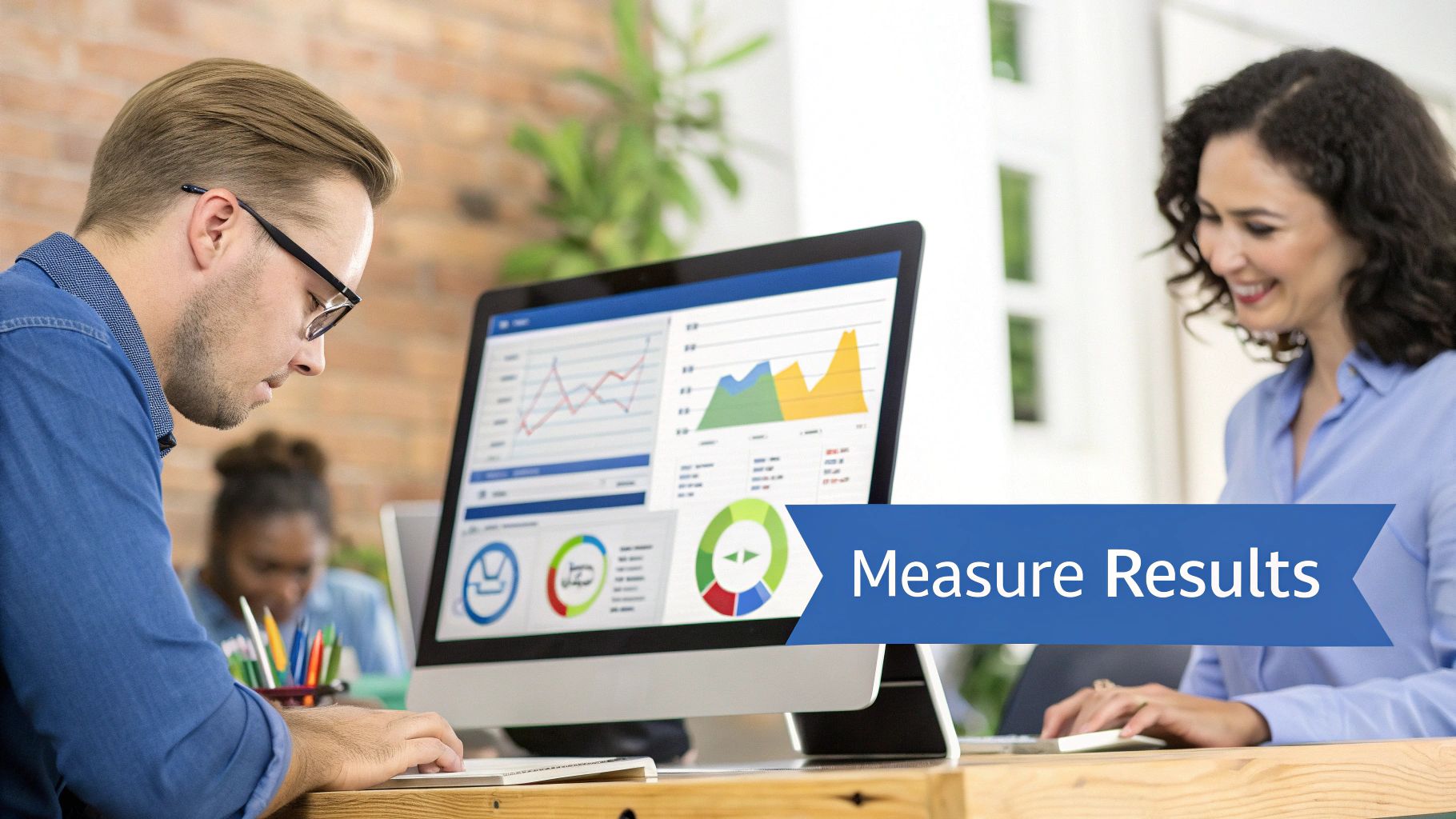 A dashboard on a screen showing various KPIs and performance metrics, symbolizing the measurement of streamlined business processes.