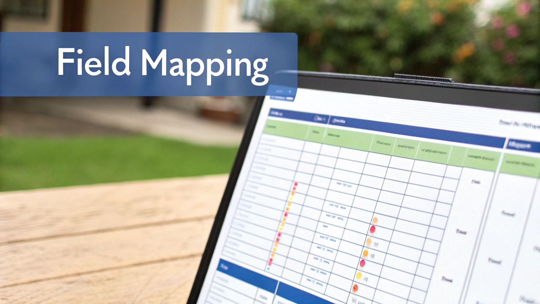 A flowchart showing data points connecting between two cloud platforms, representing the crucial process of field mapping between Pardot and Salesforce.