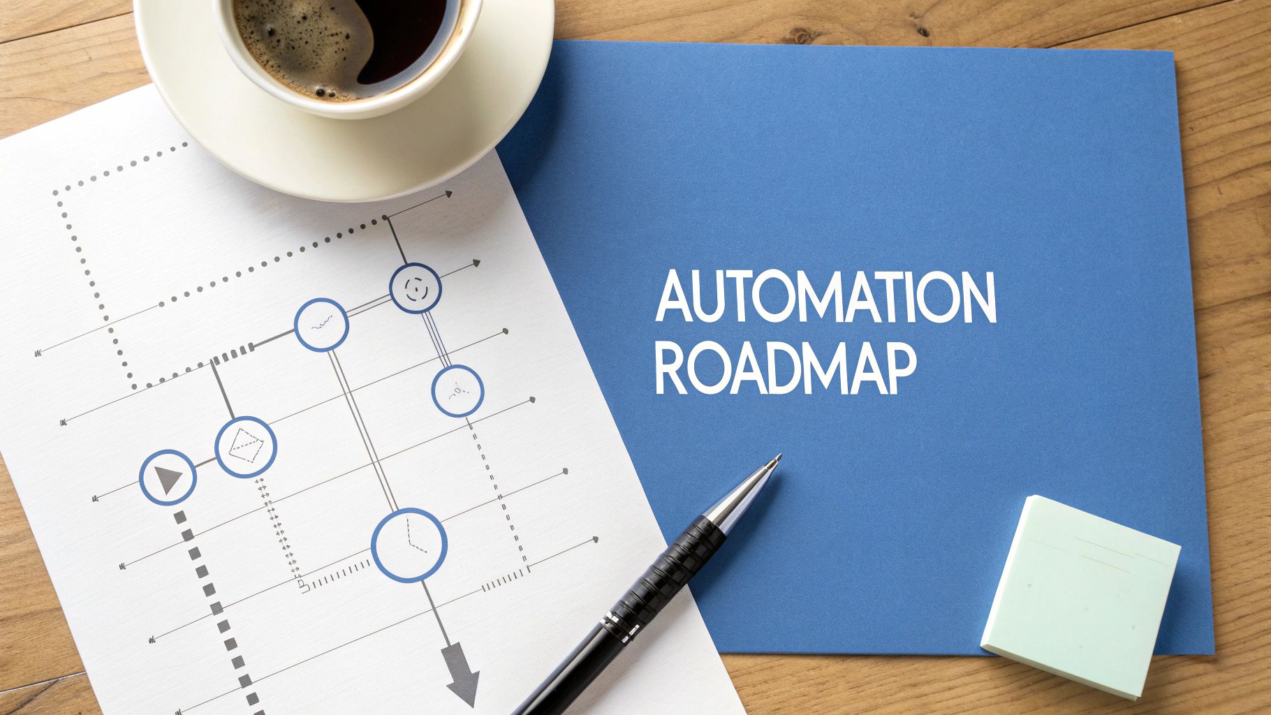 A strategic roadmap with key milestones laid out on a digital interface, representing the planning and implementation of CRM automation.