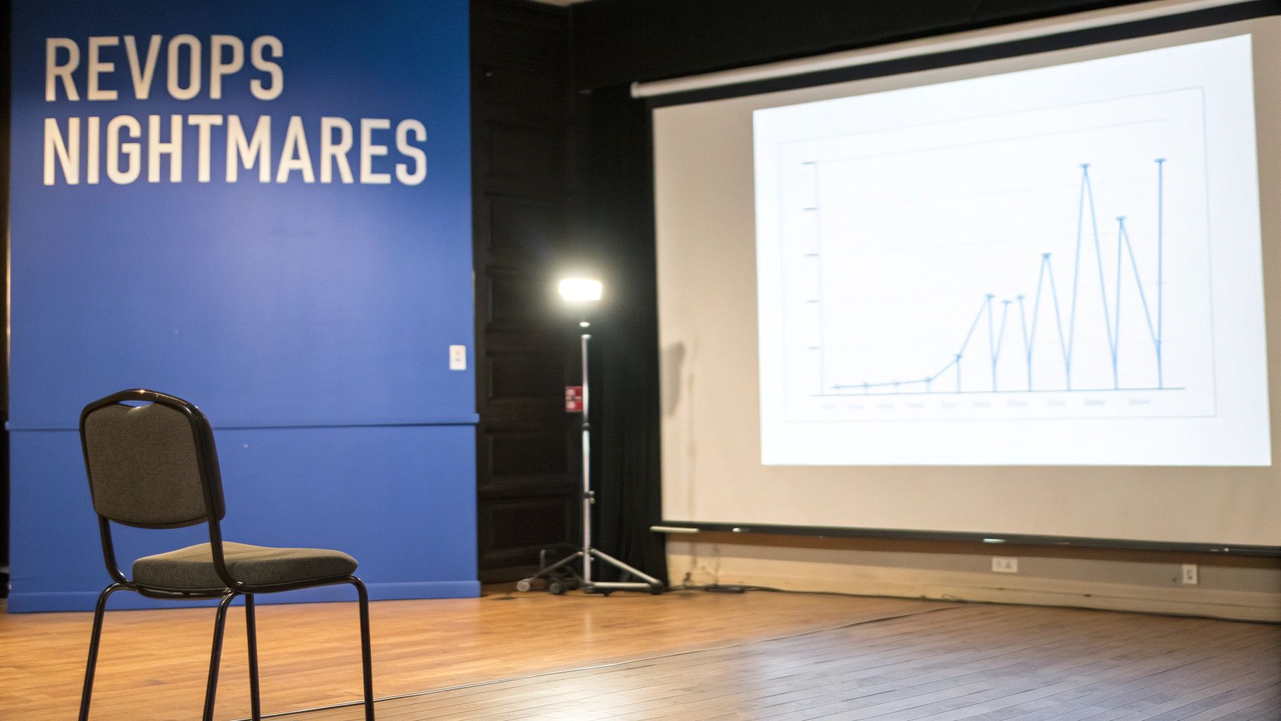 A person holding a lantern in a dark, spooky forest, illustrating the fear of navigating RevOps without clear data.