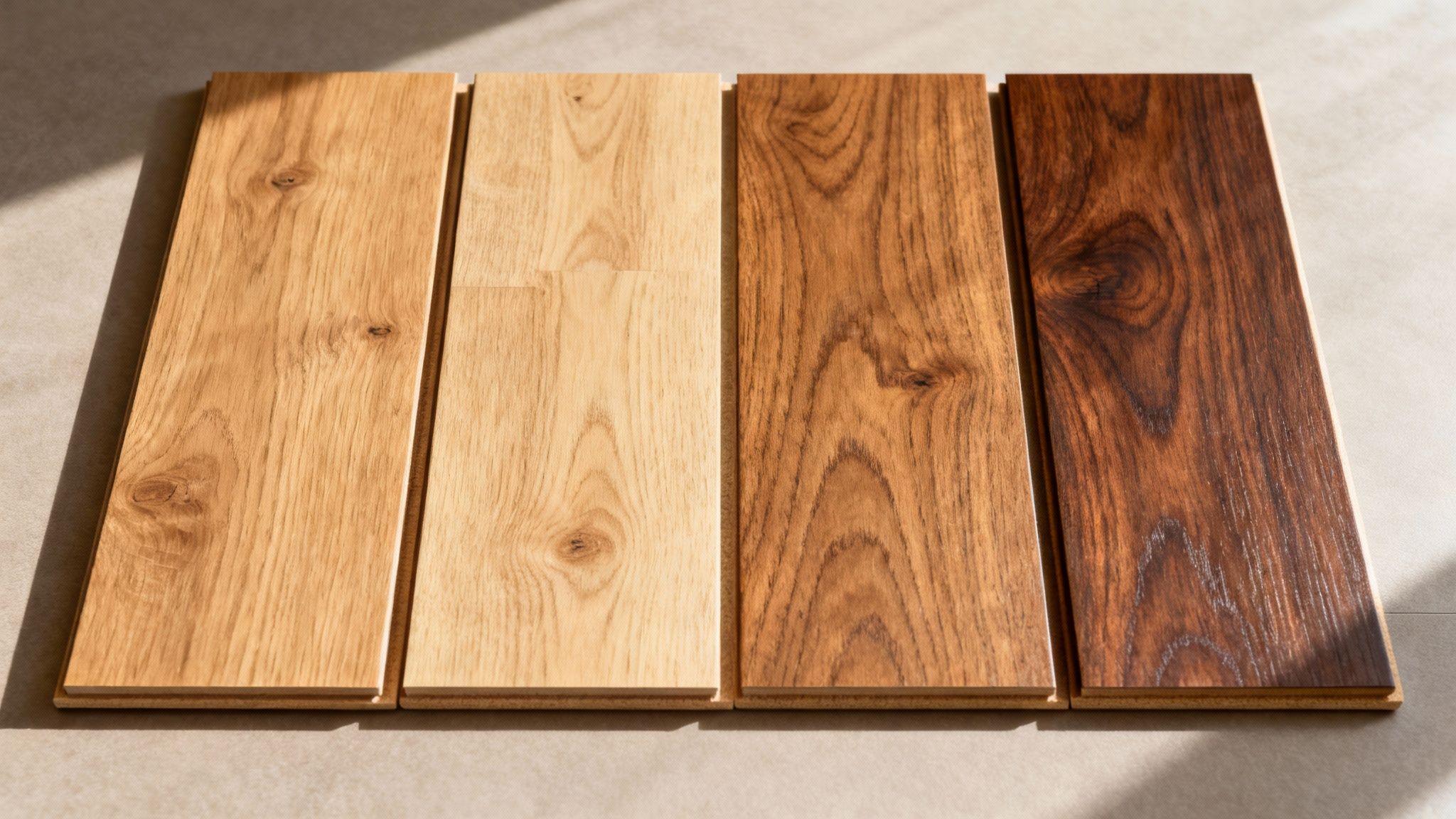 Et smukt trægulv i en stue, der viser træets varme og karakter