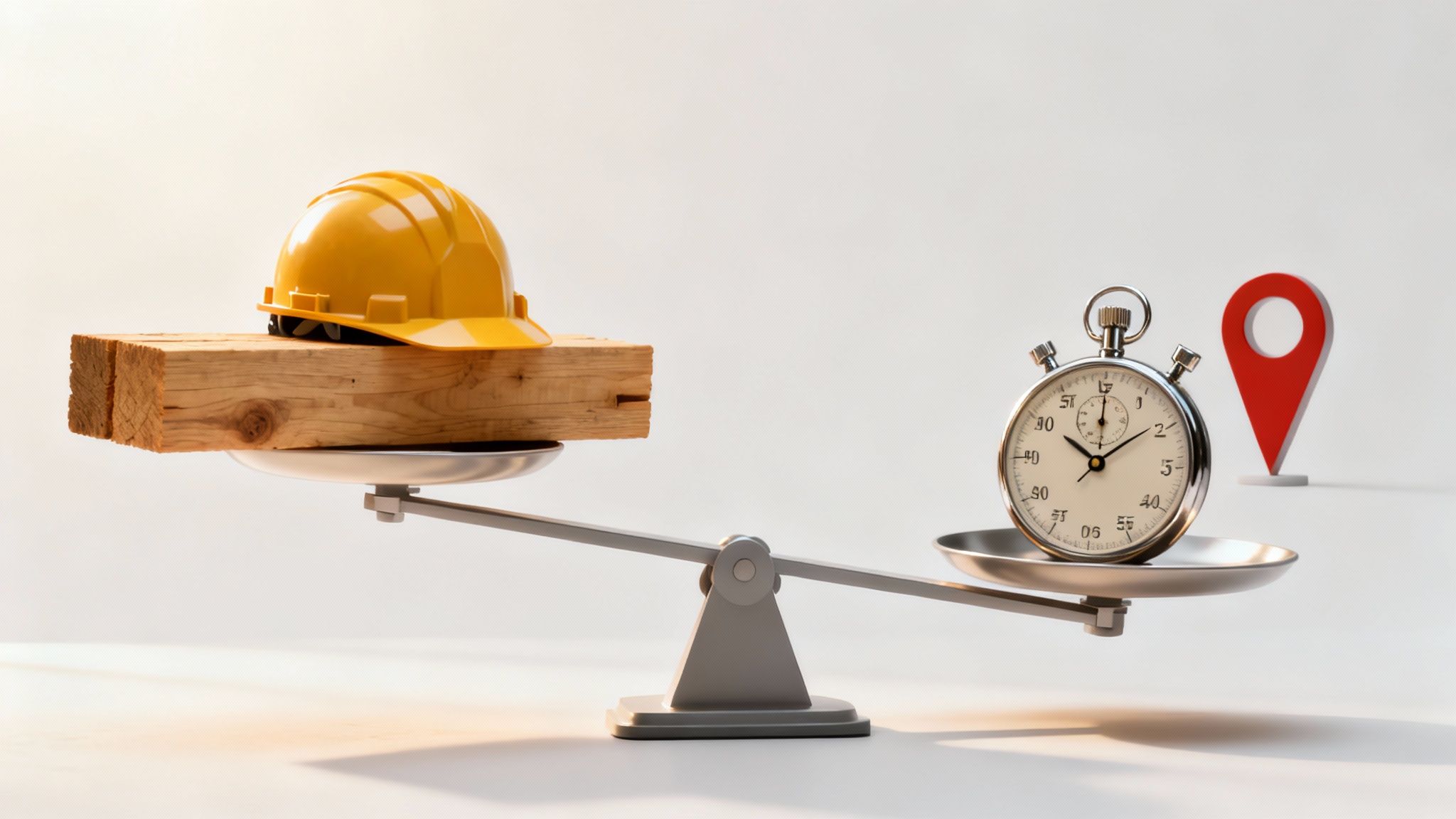 En tømrer der tager mål på et stykke træ