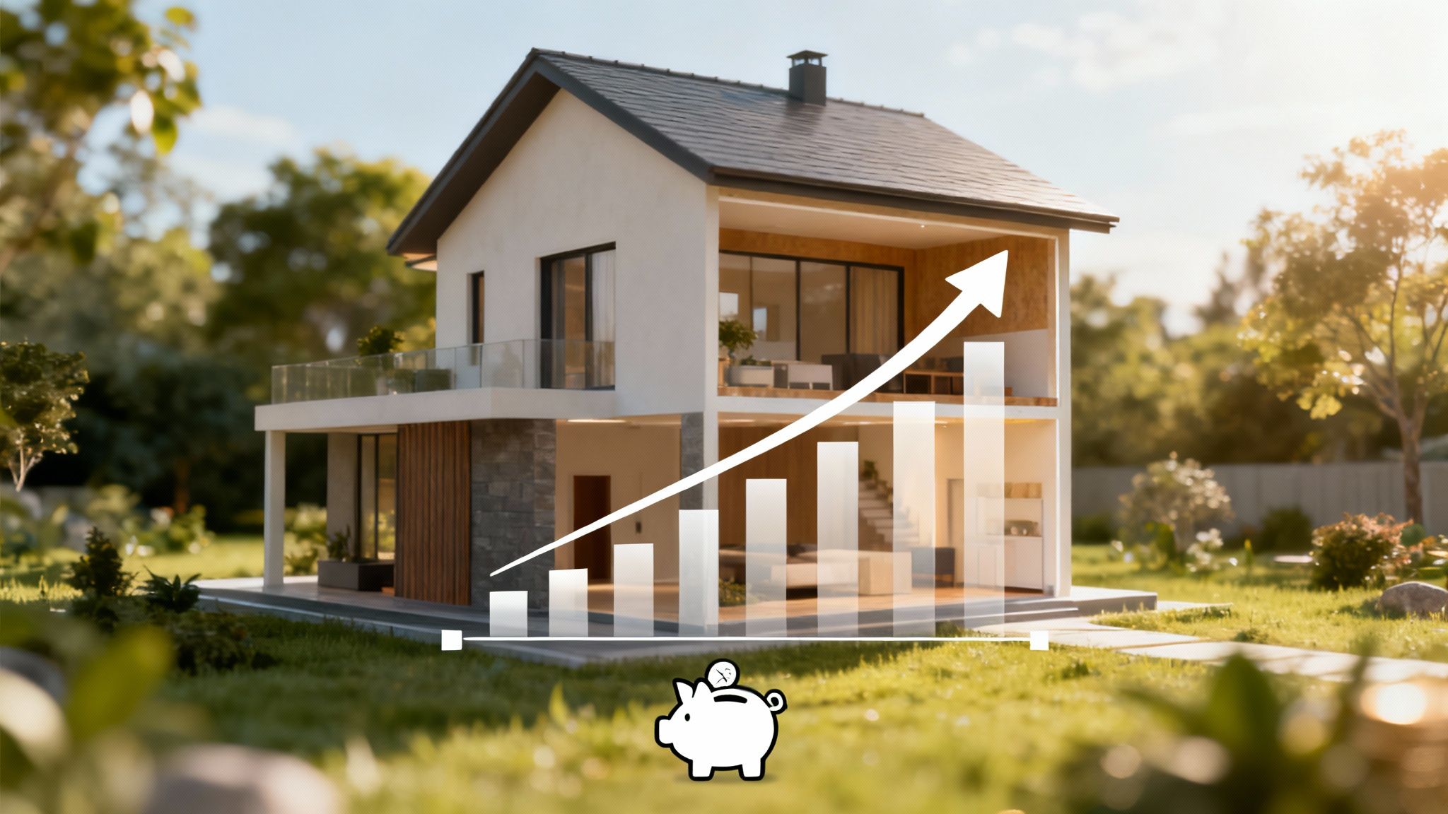 Et diagram der viser de langsigtede bespareser ved gulvvarme