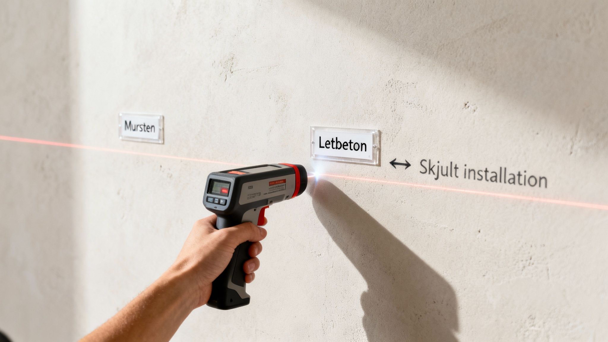 Person scanner væg med laser for mursten, letbeton og skjulte installationer.