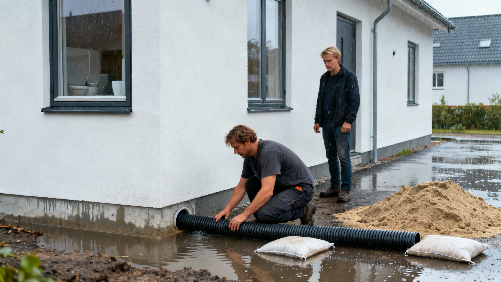 En oversvømmet kælder, der illustrerer risikoen ved et forældet kloaksystem