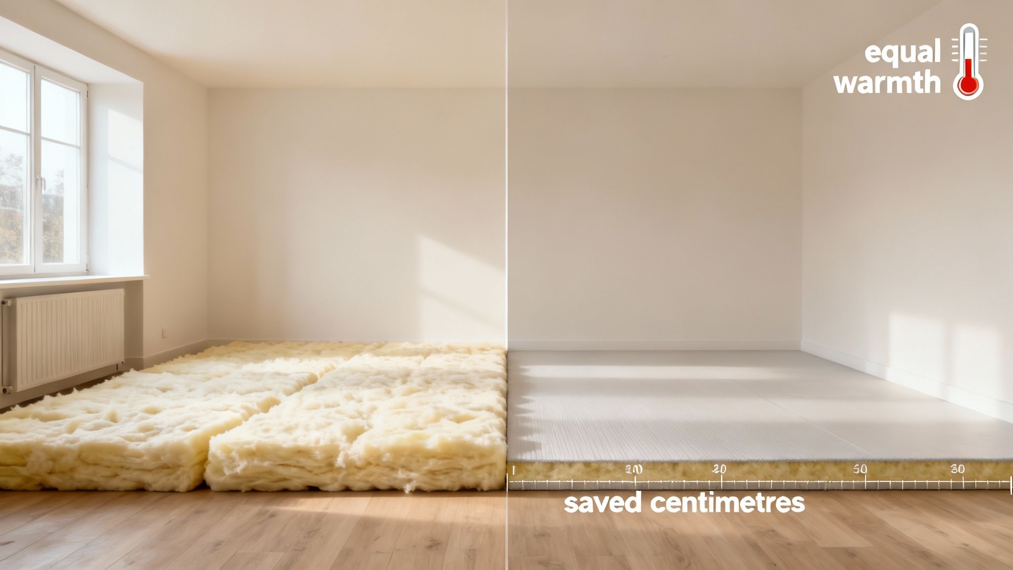 En tømrer installerer isoleringsplader på en ydervæg