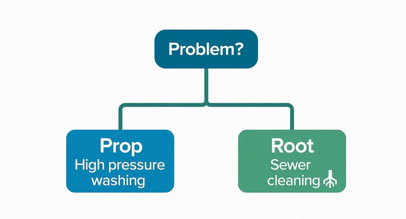 Infographic about Hvad er forskellen på kloakrensning og højtryksspuling?